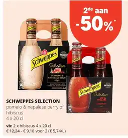 Spar SCHWEPPES SELECTION hibiscus 4 x 20 cl aanbieding