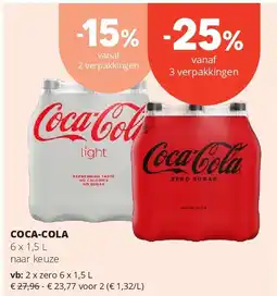 Spar COCA-COLA zero 6 x 1,5 L aanbieding