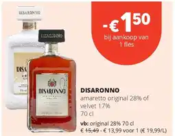 Spar DISARONNO original 28% 70 cl aanbieding