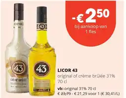 Spar LICOR 43 original 31% 70 cl aanbieding