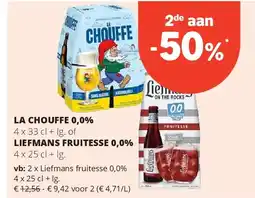 Spar Liefmans fruitesse 0,0% 4 x 25 cl + lg aanbieding