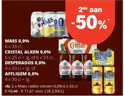 Spar Maes radler citroen 0,0% 6 x 33 cl aanbieding