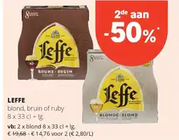 Spar LEFFE blond 8 x 33 cl + lg aanbieding