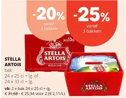 Spar STELLA ARTOIS bak 24 x 25 cl + lg aanbieding