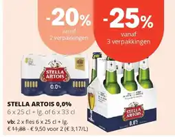 Spar STELLA ARTOIS 0,0% fles 6 x 25 cl + lg aanbieding