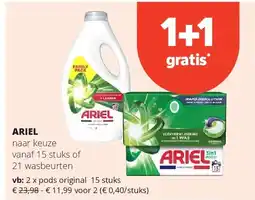 Spar ARIEL pods original 15 stuks aanbieding