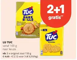 Spar LU TUC original zout 150 g aanbieding