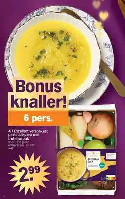 Albert Heijn AH Excellent Verspakket Pastinaaksoep met Truffelsmaak aanbieding