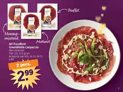 Albert Heijn AH Excellent Greenfields carpaccio aanbieding
