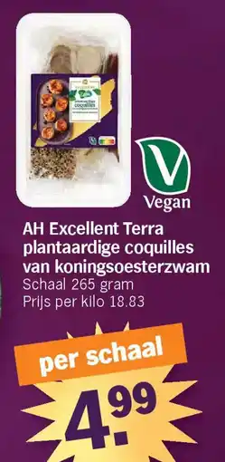 Albert Heijn AH Excellent Terra plantaardige coquilles van koningsoesterzwam aanbieding