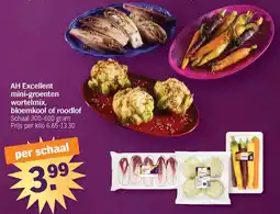 Albert Heijn AH Excellent Mini Groenten Wortelmix, Bloemkool of Roodlof aanbieding