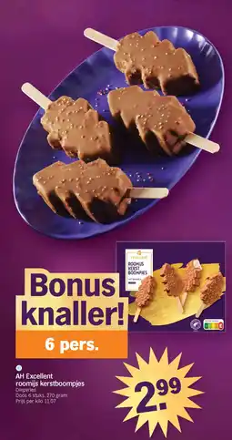 Albert Heijn AH Excellent roomijs kerstboompjes aanbieding
