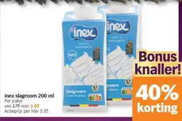 Albert Heijn Inex slagroom aanbieding
