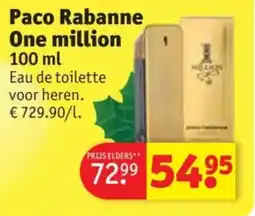Kruidvat Paco Rabanne One million aanbieding