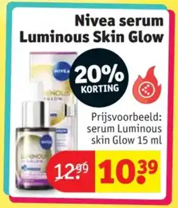 Kruidvat Nivea serum Luminous Skin Glow aanbieding