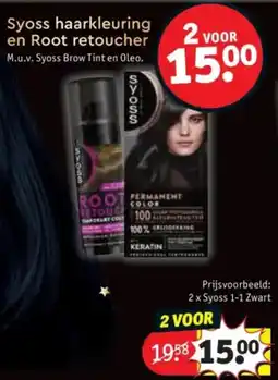 Kruidvat Syoss Haarkleuring en Root Retoucher aanbieding