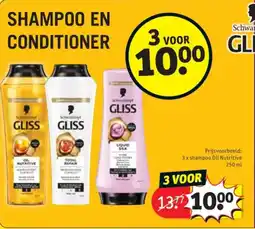 Kruidvat Schwarzkopf Gliss Shampoo en Conditioner aanbieding