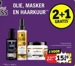 Kruidvat Schwarzkopf Gliss Olie, Masker en Haarkuur aanbieding