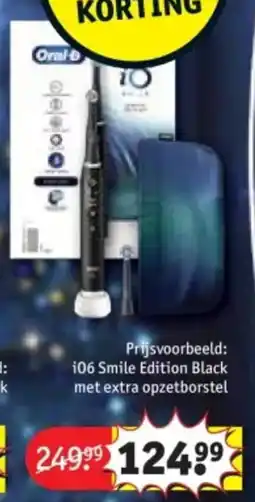 Kruidvat Oral-B i06 Smile Edition Black met extra Opzetborstel aanbieding