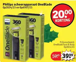 Kruidvat Philips Scheerapparaat OneBlade aanbieding