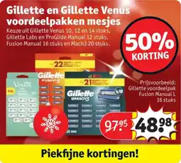 Kruidvat Gillette en Gillette Venus voordeelpakken mesjes aanbieding