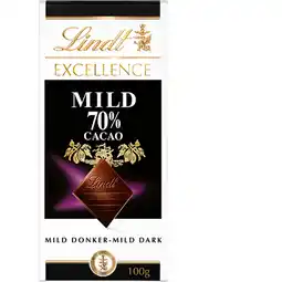Albert Heijn Lindt Excellence 70% mild pure chocolade aanbieding