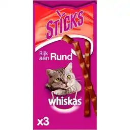 Albert Heijn Whiskas Sticks rund kattensnacks aanbieding