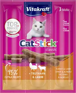 Albert Heijn Vitakraft Catsticks mini kalkoen lam aanbieding