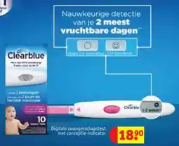 Kruidvat Clearblue Digitale zwangerschapstest met conceptie indicator aanbieding
