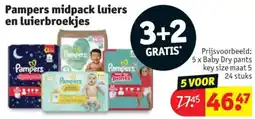 Kruidvat Pampers Midpack Luiers en Luierbroekjes aanbieding