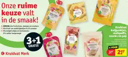 Kruidvat Kruidvat Knijpzakjes, Maïspuffs, Snacks en Pap aanbieding
