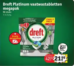 Kruidvat Dreft Platinum vaatwastabletten megapak aanbieding