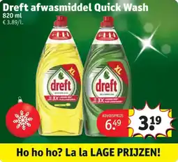 Kruidvat Dreft afwasmiddel Quick Wash aanbieding