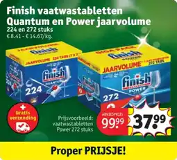 Kruidvat Finish Vaatwastabletten Quantum en Power Jaar Volume aanbieding