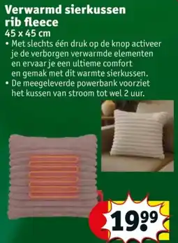 Kruidvat Verwarmd sierkussen rib fleece aanbieding