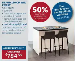 Zelfbouwmarkt Eiland wit / zwart aanbieding