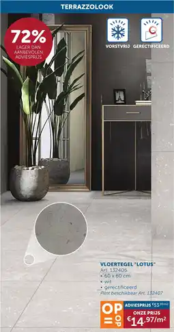 Zelfbouwmarkt Vloertegel "lotus" aanbieding