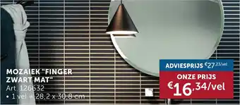 Zelfbouwmarkt Mozaiek "finger zwart mat" aanbieding