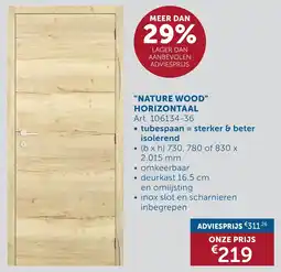 Zelfbouwmarkt Complete deuren "nature wood" aanbieding