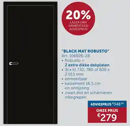 Zelfbouwmarkt Complete deuren "black mat robusto" aanbieding