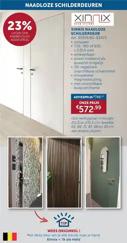 Zelfbouwmarkt Xinnix naadloze schilderdeur aanbieding