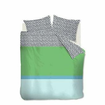 Leen Bakker Ambiante dekbedovertrek Mette - groen - 240x200/220 cm - Leen Bakker aanbieding
