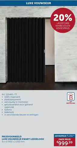 Zelfbouwmarkt Luxe vouwdeur zwart lederlook aanbieding