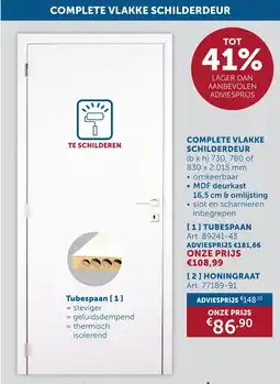 Zelfbouwmarkt Complete vlakke schilderdeur aanbieding