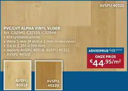 Zelfbouwmarkt PVC/LVT Alpha Vinyl Vloer aanbieding