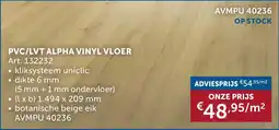 Zelfbouwmarkt PVC/LVT Alpha Vinyl Vloer aanbieding