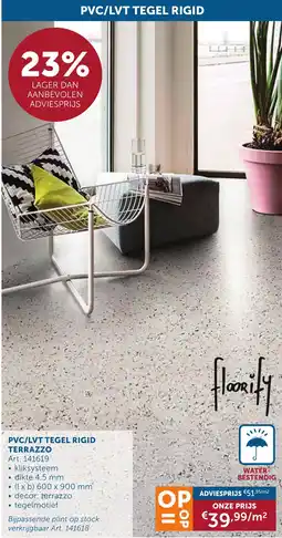 Zelfbouwmarkt PVC/LVT tegel rigid terrazzo aanbieding