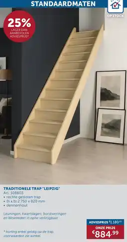 Zelfbouwmarkt Standaardmaten traditionele trap "leipzig" aanbieding