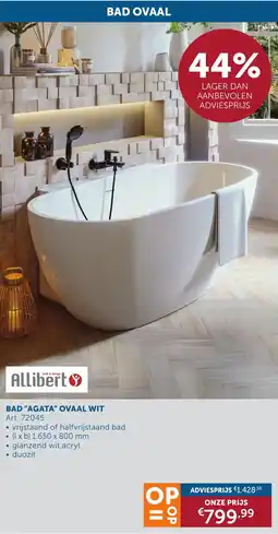 Zelfbouwmarkt Bad ovaal bad "agata" ovaal wit aanbieding