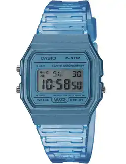 Decathlon Casio Digitaal Horloge Blauw/Blauw F-91WS-2EF aanbieding